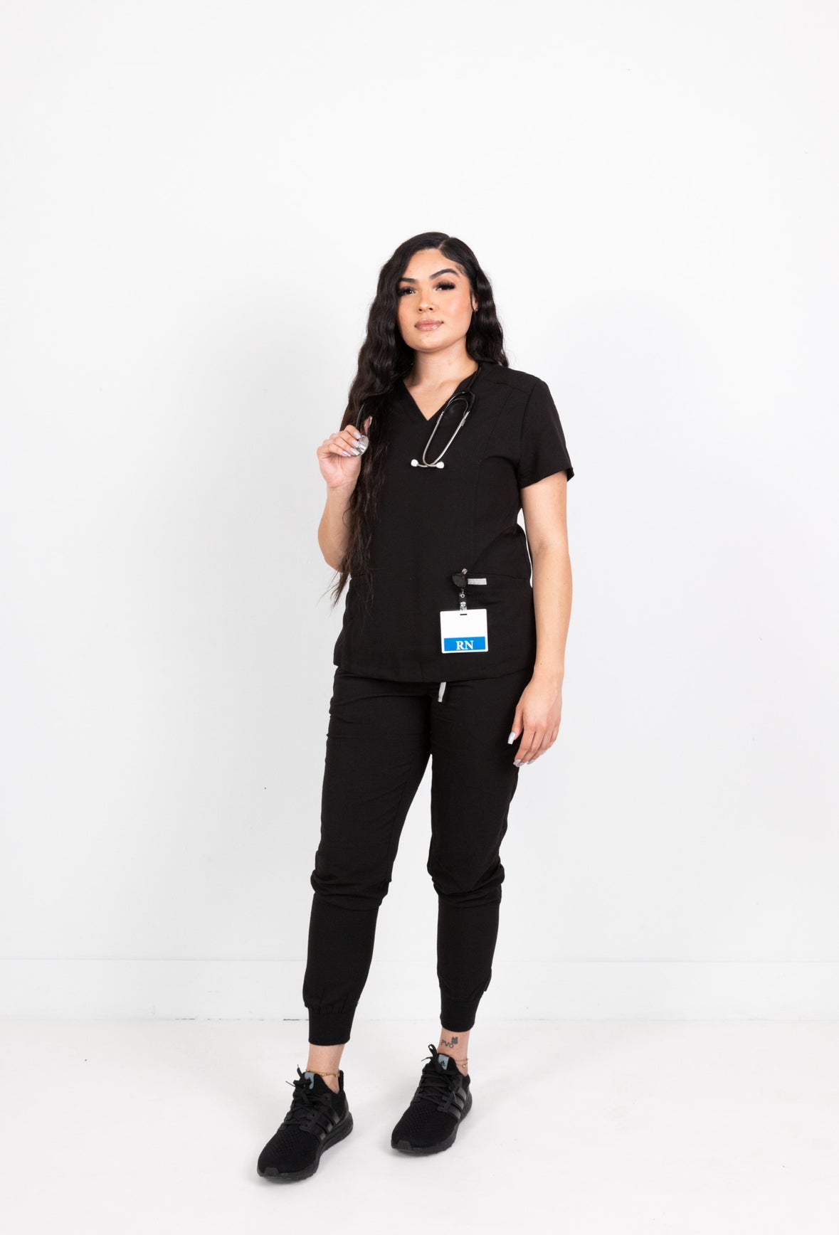 Black Classic Women's Scrub Top