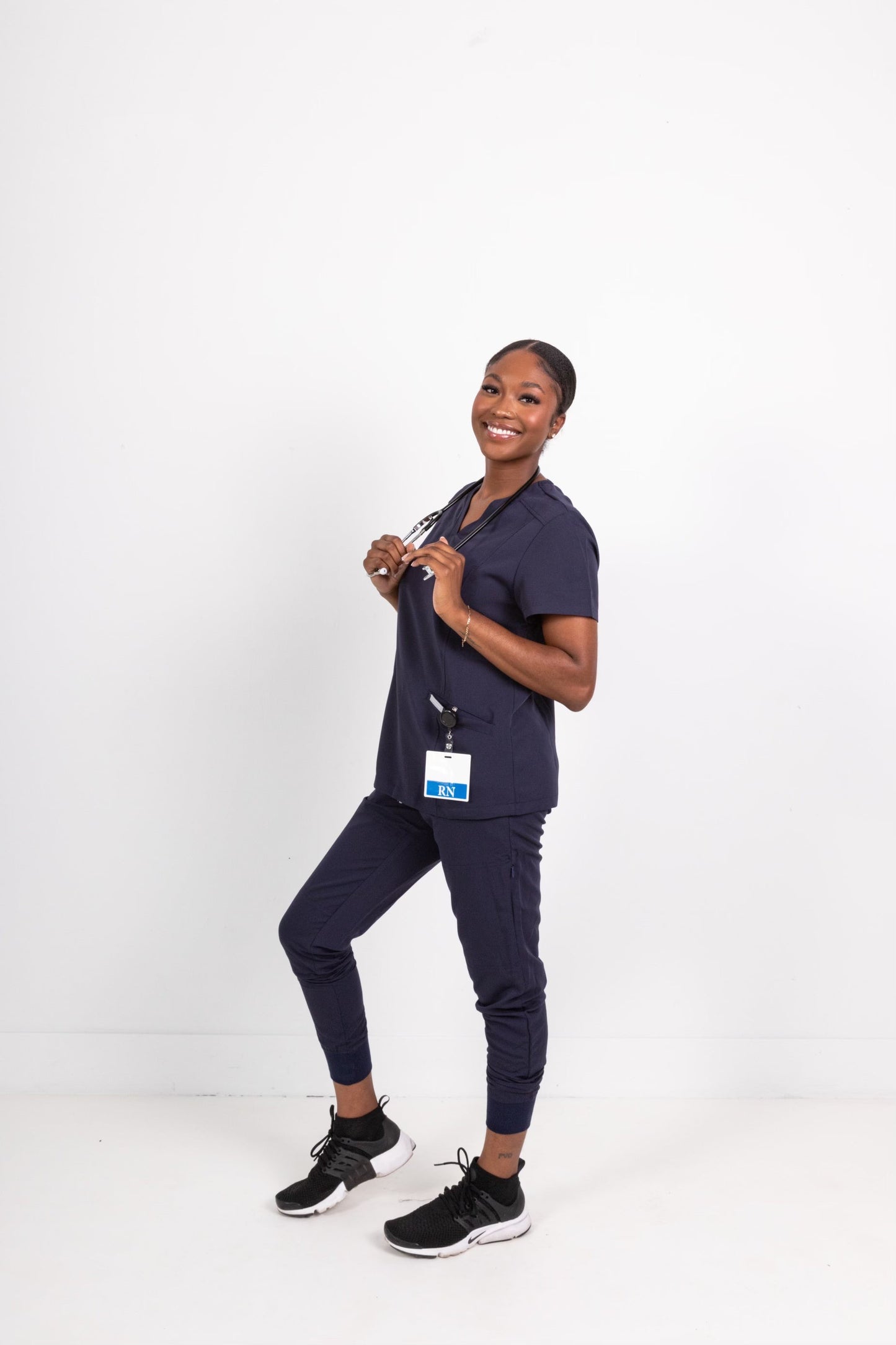 Navy Classic Women's Scrub Top