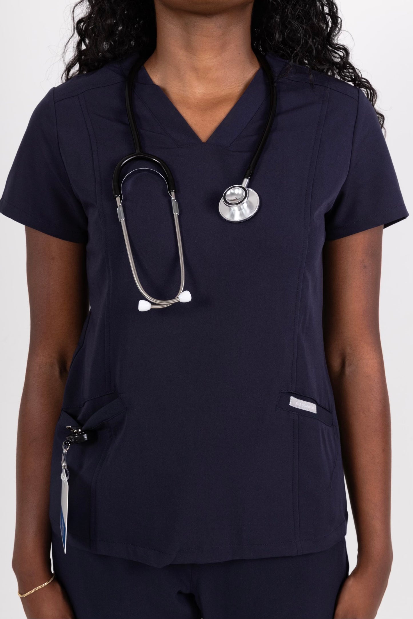 Navy Classic Women's Scrub Top